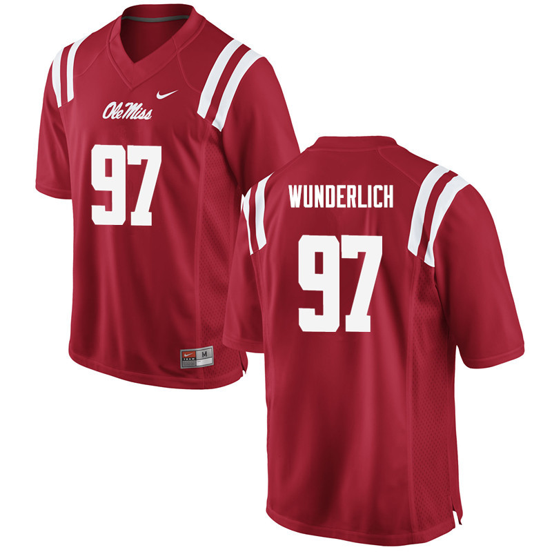 Gary Wunderlich Ole Miss Rebels NCAA Men's Red #97 Stitched Limited College Football Jersey DIZ3858ZQ